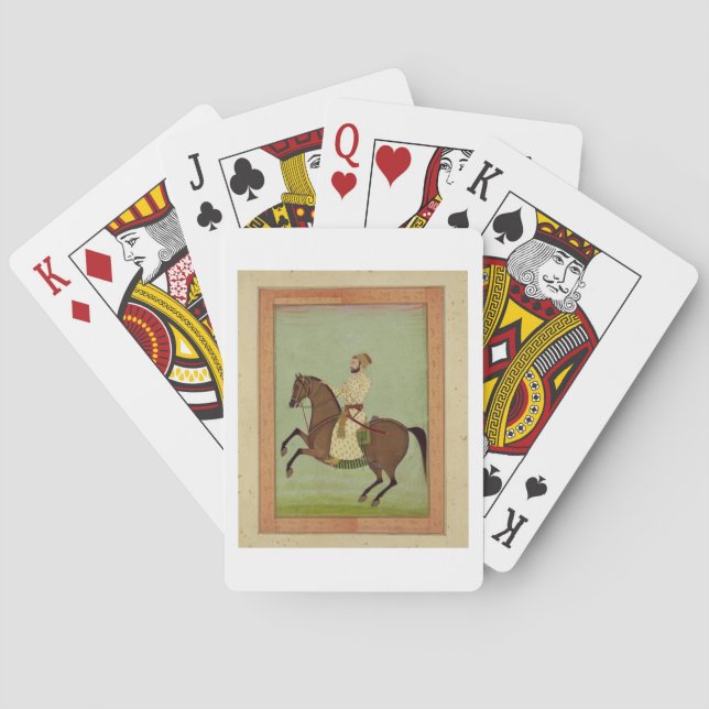 Jeu De Cartes Une noblesse moghole à cheval, vers 1790, du Larg (dos)