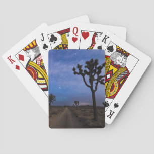 Jeu De Cartes Une route du désert et des arbres Joshua à la nuit