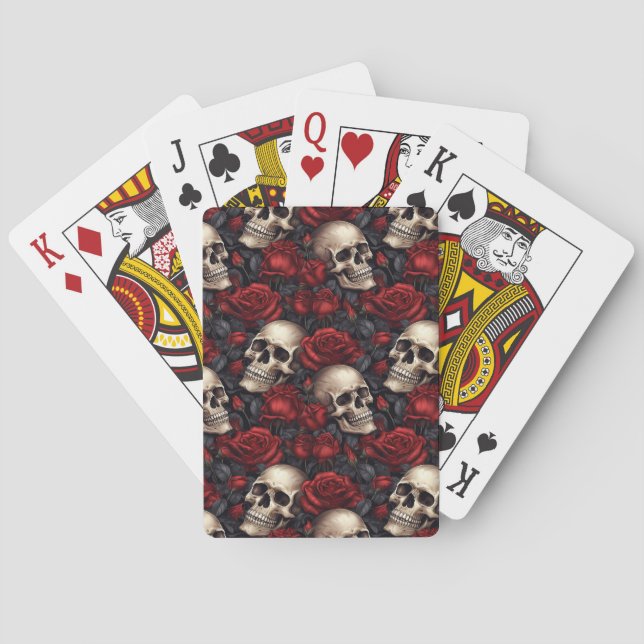 Jeu De Cartes Une série de crânes et de roses Design 10 (dos)