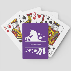 Jeu De Cartes Unicorn noir blanc Imaginaire mythique Personnalis