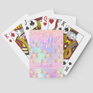 Jeu De Cartes Unicorn parties scintillant arc-en-ciel goutte ros
