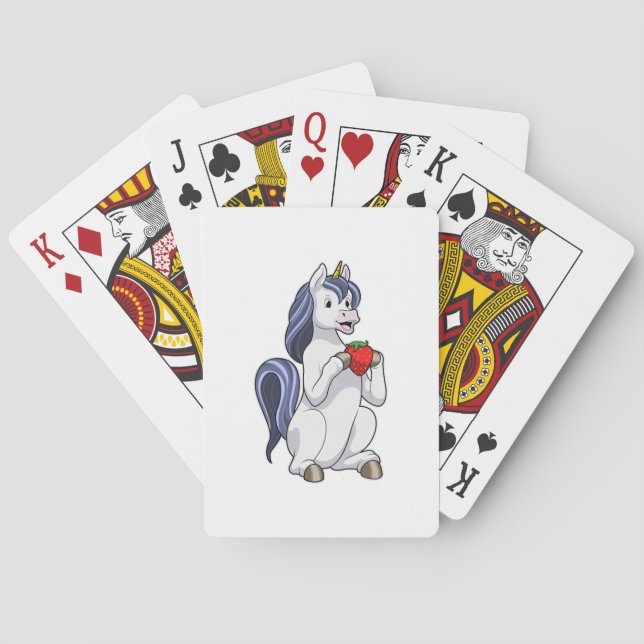 Jeu De Cartes Unicorne aux fruits de fraise (dos)