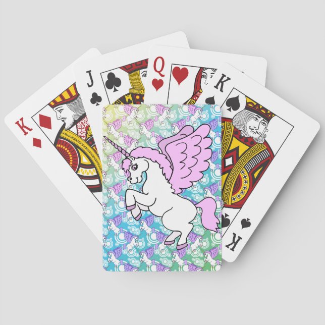 Jeu De Cartes Unicorne blanche et rose (dos)