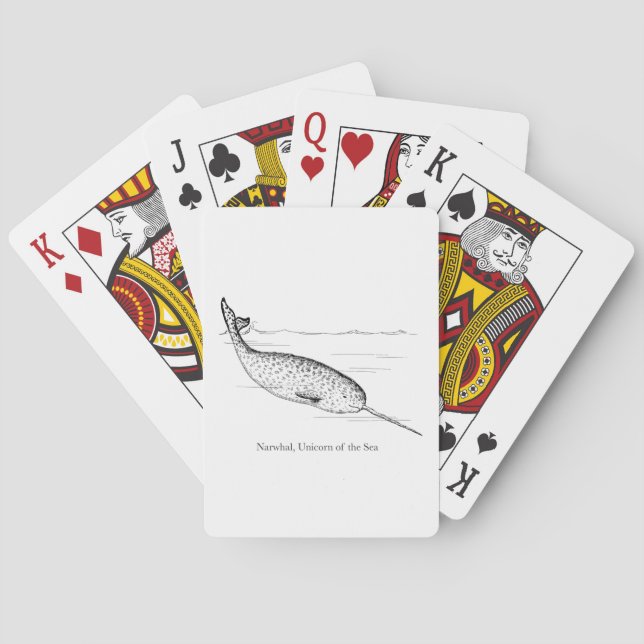 Jeu De Cartes Unicorne de baleine de Narwhal de la mer (dos)