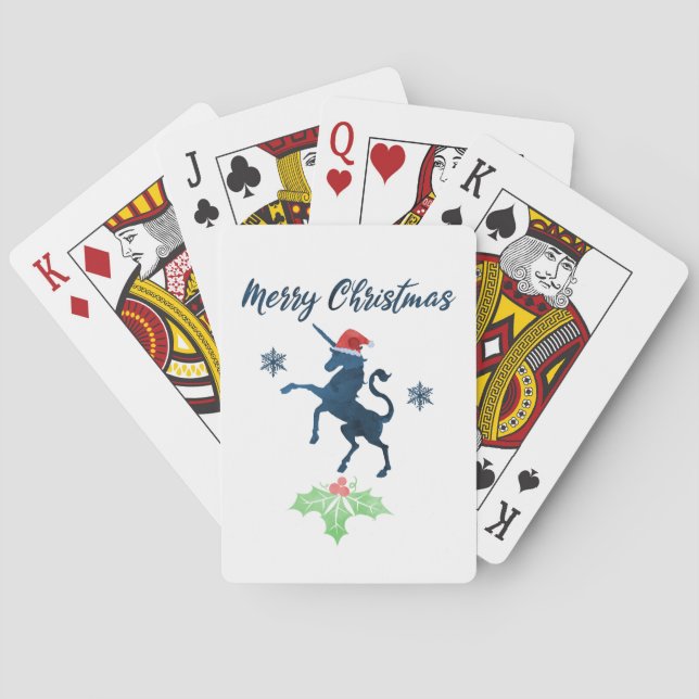 Jeu De Cartes Unicorne de Noël (dos)