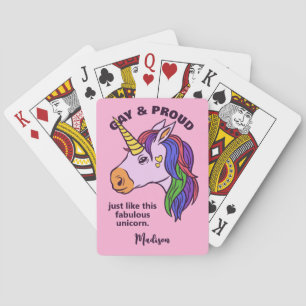 Jeu De Cartes Unicorne Gay Texte Personnalisé