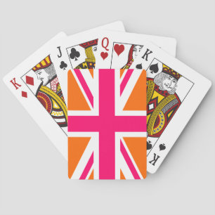 Jeu De Cartes Union Jack orange et rose
