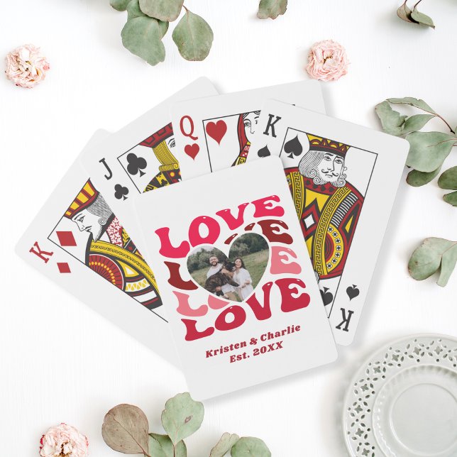 Jeu De Cartes Unique cadeau de Saint Valentin Photo personnalisé (Unique Valentine's Day Gift Custom Photo Poker Cards
)