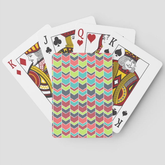 Jeu De Cartes Unique couleur moderne Chevron Motif (dos)