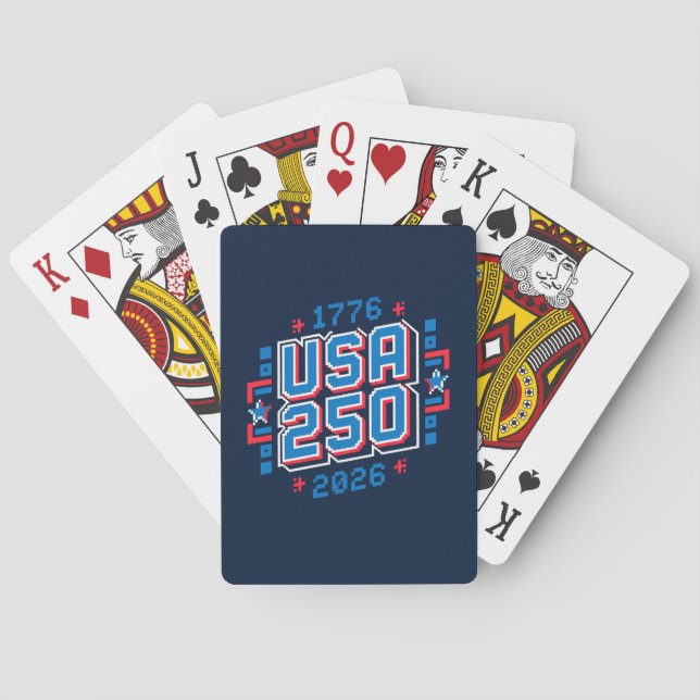 Jeu De Cartes USA 250 - 1776 à 2026 Pixel Art (dos)