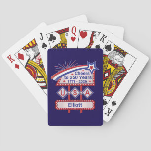 Jeu De Cartes USA 250 personnalisé - Marquee Rétro Patriotique