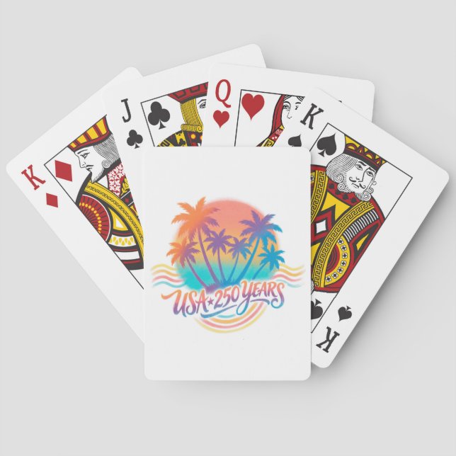 Jeu De Cartes USA 250e anniversaire Palmiers  (dos)