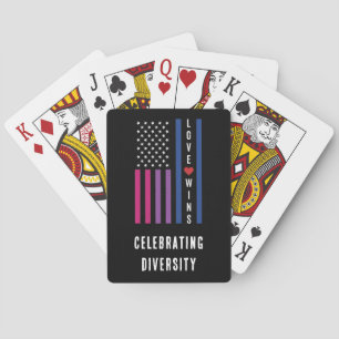 Jeu De Cartes USA American Flag Love remporte la LGBTQ Bisexual
