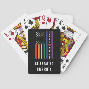 Jeu De Cartes USA American Flag Love remporte le Gay pride LGBTQ
