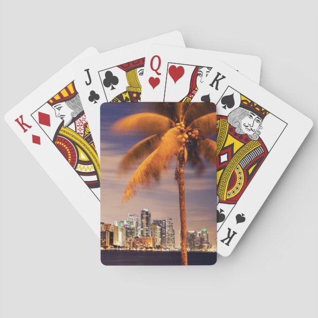 Jeu De Cartes USA, Floride, Miami skyline à la tombée de la nuit (dos)