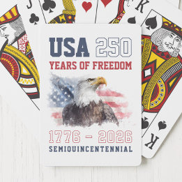 Jeu De Cartes USA Rouge Blanc et Bleu 250e anniversaire de l'Amé