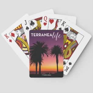 Jeu De Cartes V2. TROIS PALMS TERRANEA vie PURPLE ORANGE SUNSET