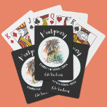 Jeu De Cartes Vacances été famille Noir<br><div class="desc">Un cadeau amusant pour vos vacances d'été,  un jeu de cartes à jouer comporte une illustration de vacances d'été sur un arrière - plan noir avec votre nom de famille,  l'année et l'emplacement dans des lettres chic.</div>
