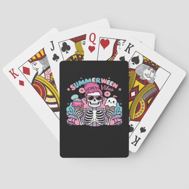 Jeu De Cartes Vacances été Summerween Vibes Skeleton IceCream (dos)