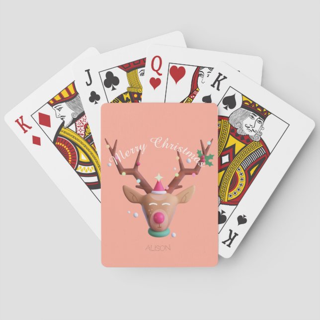 Jeu De Cartes Vacances Reindeer Joyeux Noël (dos)