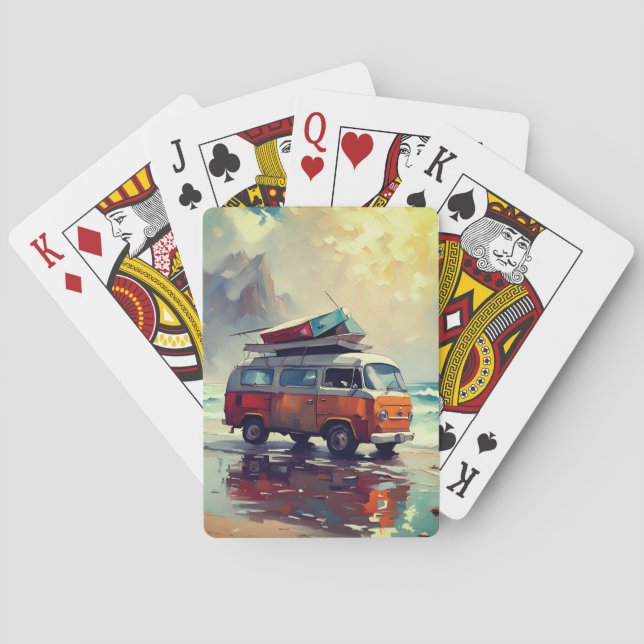 Jeu De Cartes Vacances vintage Van Hippie (dos)