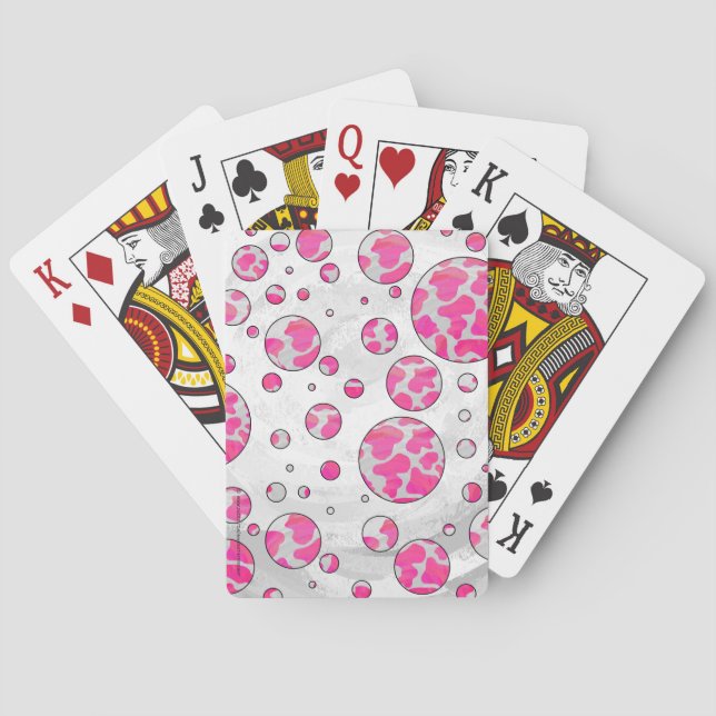 Jeu De Cartes Vache à pois Rose et Blanc (dos)