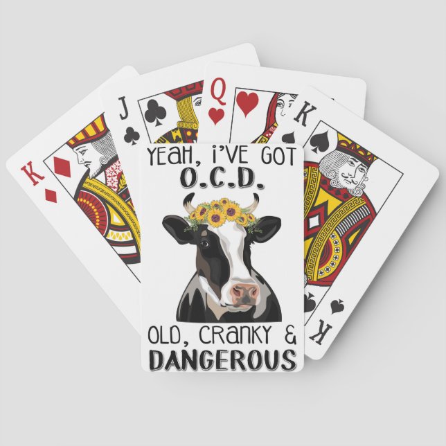 Jeu De Cartes Vache avec OCD - Vieux Cranky et dangereux (dos)