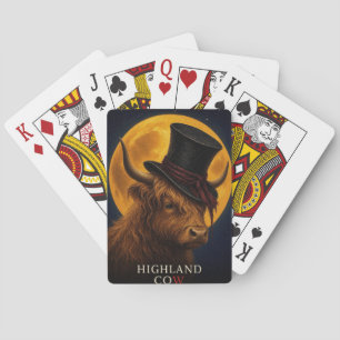 Jeu De Cartes Vache des Highlands Chapeau Haut Gothique Surréali