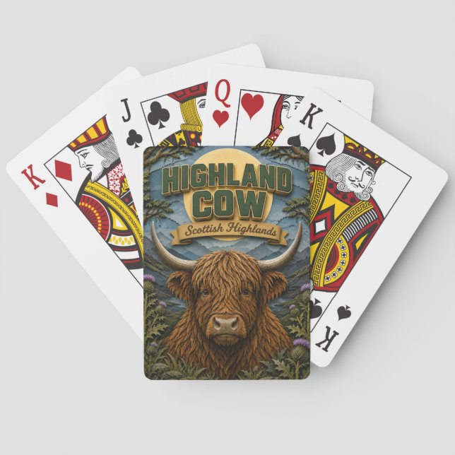 Jeu De Cartes Vache des Highlands Écosse POPCUT (dos)