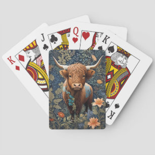 Jeu De Cartes Vache des Highlands William Morris Inspirée Floral