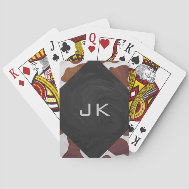 Jeu De Cartes Vache Marron et Blanc Monogramme (dos)