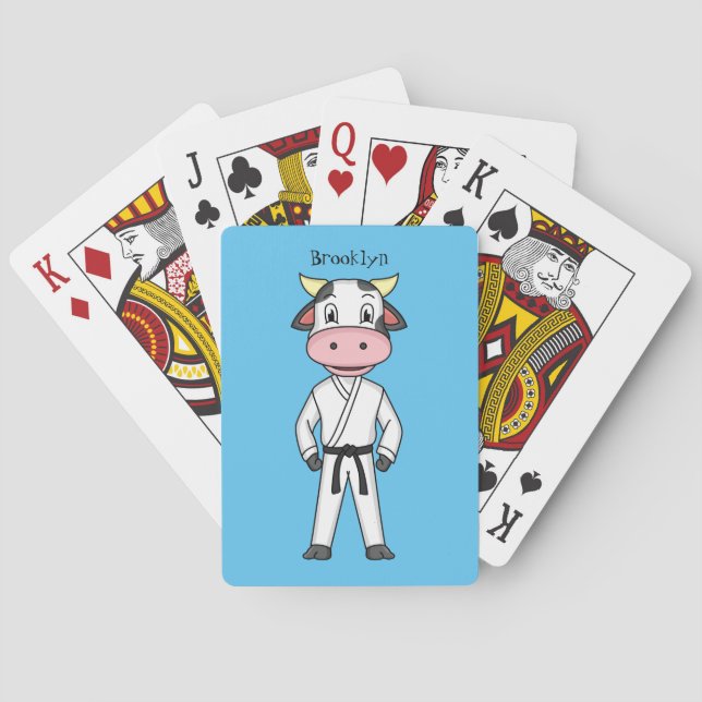 Jeu De Cartes Vache mignonne en combinaison kung fu (dos)