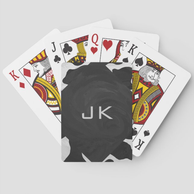Jeu De Cartes Vache Monogramme Noir et Blanc (dos)