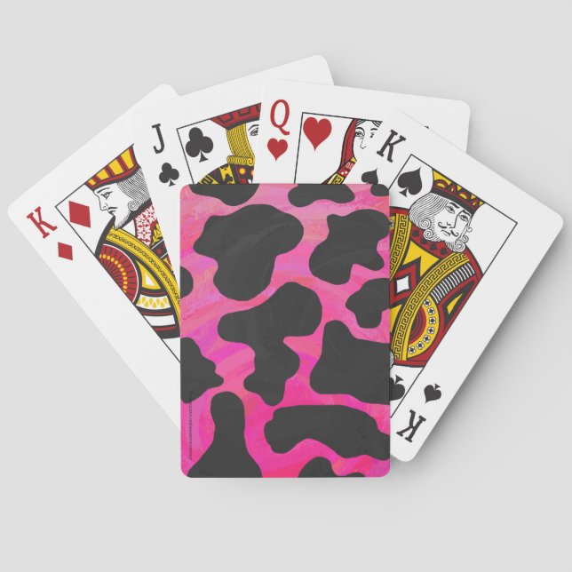 Jeu De Cartes Vache rose chaud et noir (dos)