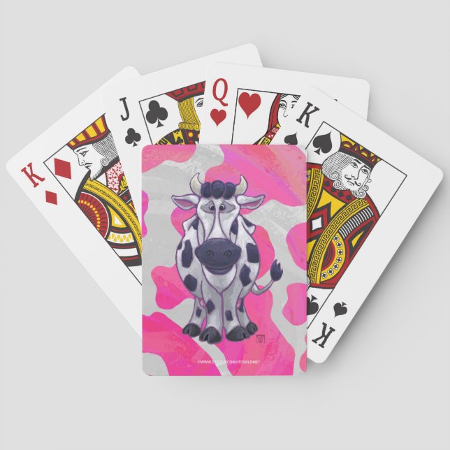 Jeu De Cartes Vache Sauvage Rose et Blanche (dos)