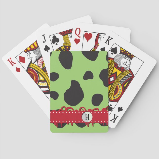 Jeu De Cartes Vache verte, Impression de vache, Spots de vache,  (dos)
