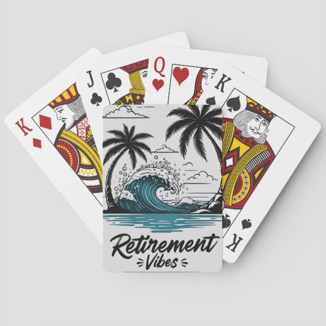Jeu De Cartes Vague de plage tropicale et palmier (dos)