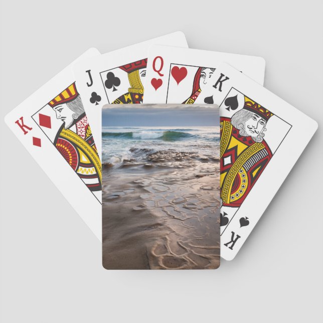 Jeu De Cartes Vague de rupture sur la plage, Californie (dos)