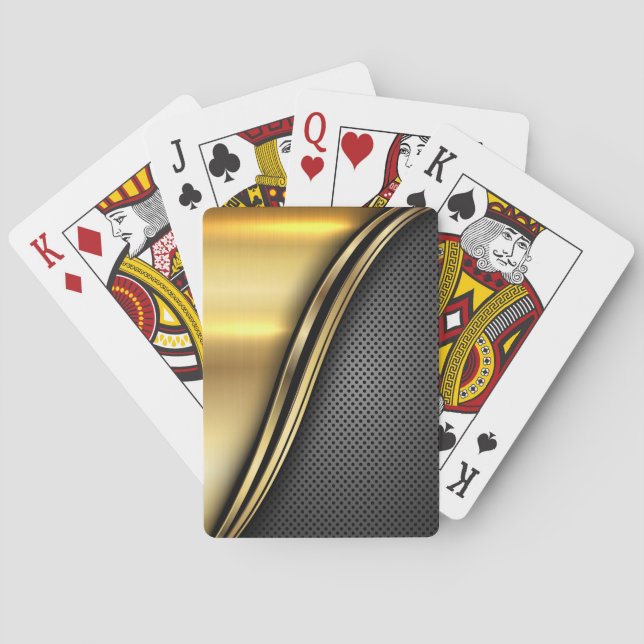 Jeu De Cartes Vague dorée métallique foncée (dos)