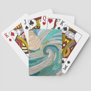 Jeu De Cartes Vague et lune de mosaïque
