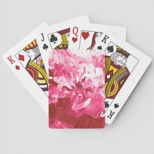 Jeu De Cartes Vagues de peinture rose Abstraite (dos)