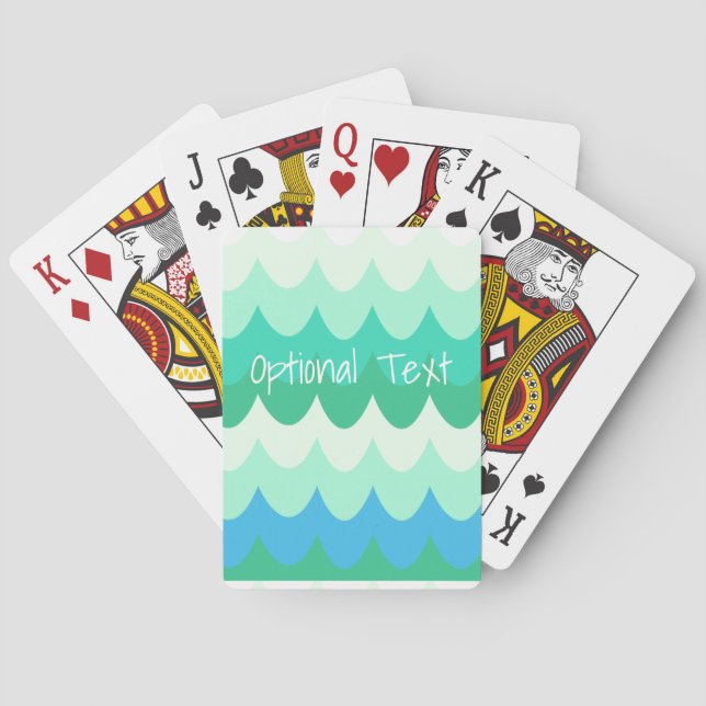 Jeu De Cartes Vagues géométriques bleues, vertes et Turquoises (dos)