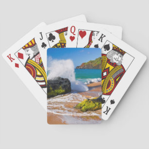 Jeu De Cartes Vagues se brisant sur la plage, Hawaï
