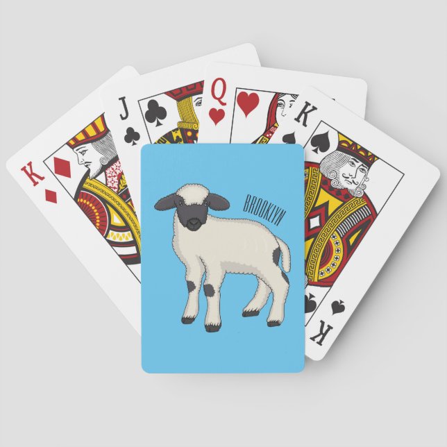 Jeu De Cartes Valais Blacknose sheep cartoon illustration (dos)