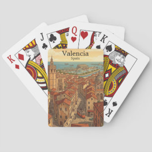 Jeu De Cartes Valencia Espagne Colorée Voyage Vintage