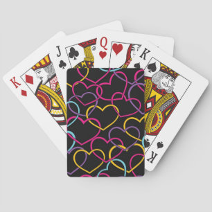 Jeu De Cartes Valentine Motif avec Coeurs de couleurs