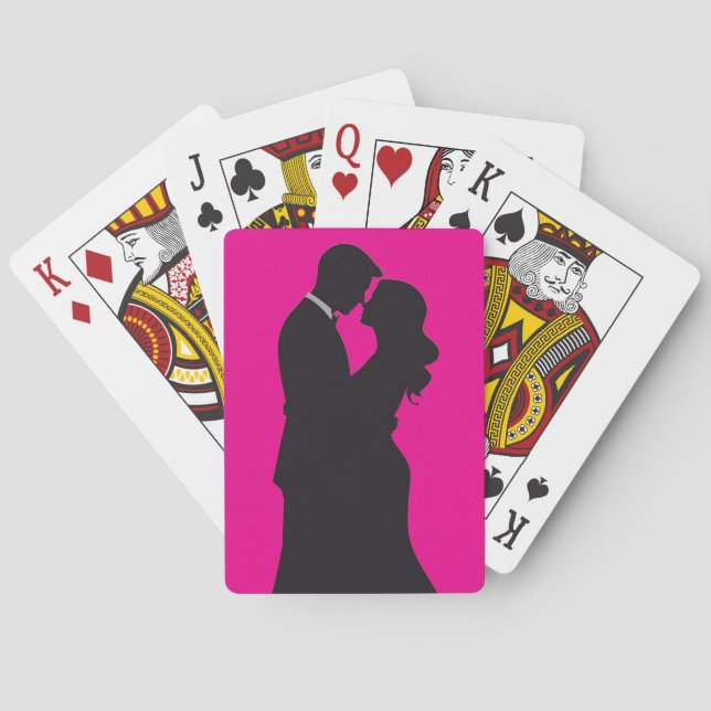 Jeu De Cartes Valentine's Day Pink + Black Classic Playing Cards (dos)