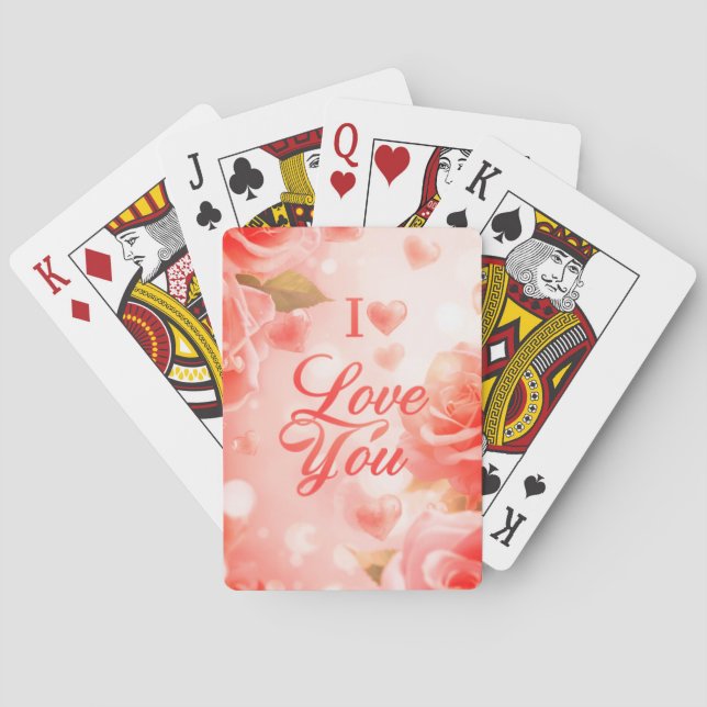 Jeu De Cartes Valentine's Day Pink + White Classic Playing Cards (dos)