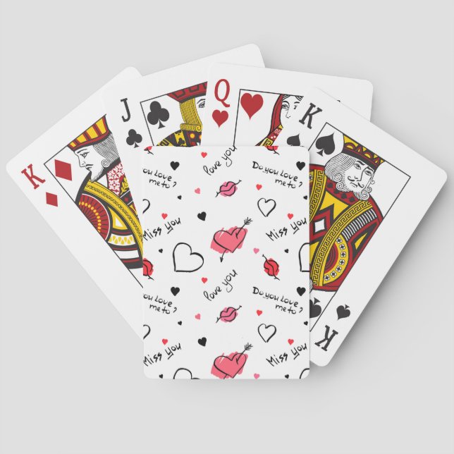 Jeu De Cartes Valentine's Hearts Arrow sans couture (dos)