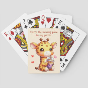 Jeu De Cartes Valentines Jour Cute Giraffe Love Boba